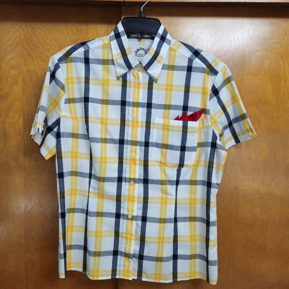 Women's Brutus Trimfit Pla8d Button Down Size XL READ DESCRIPTION! Oi Punk